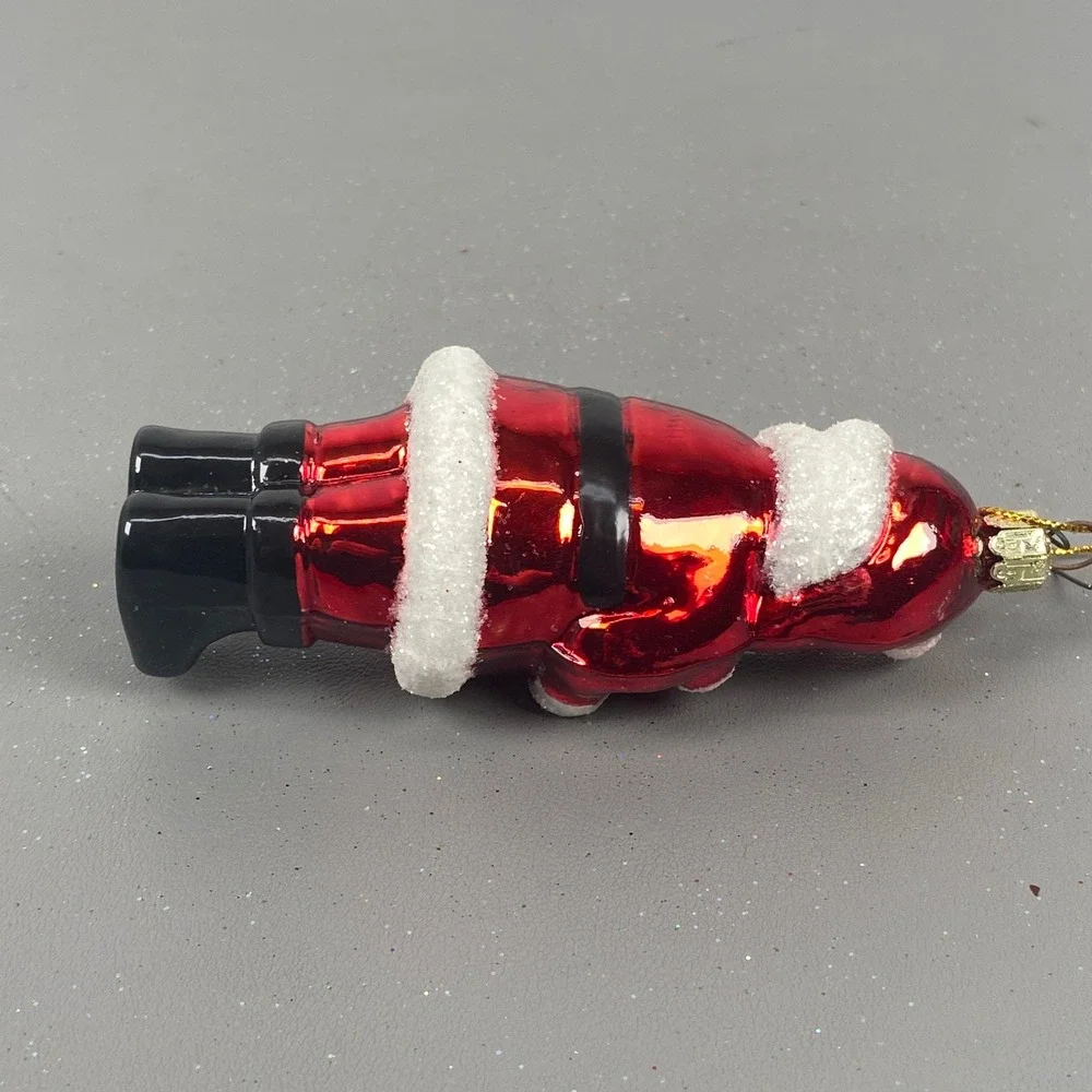 Old World Christmas Glass Ornaments Santa Claus and Gingerbread House Set of 2